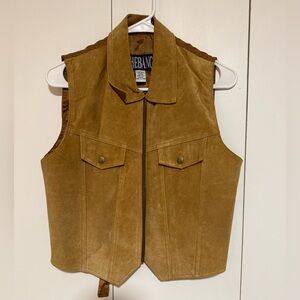 Shebang 100% Leather Western Vest size medium